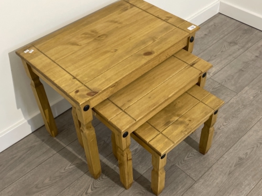 PINE NEST OF 3 TABLES - Image 2 of 2