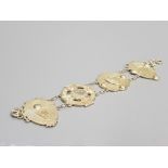 GOLD ON SILVER ORNATE SHIELD BRACELET