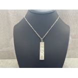 SILVER FIGARO NECK CHAIN WITH SILVER INGOT PENDANT