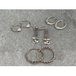 4 PAIRS OF SILVER EARRINGS 17.2G