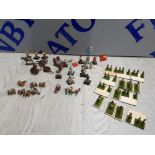 COLLECTION OF METAL MINIATURE FIGURES INCLUDING ENGLISH CIVIL WAR AND SOME FRENCH GENERALS ON HORSE