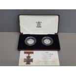 ROYAL MINT SILVER PROOF 2006 VICTORIA CROSS TWIN 50 PENCE PIECE COIN SET IN ORIGINAL CASE WITH COA