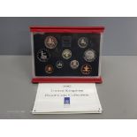 ROYAL MINT DELUXE 1992 YEARLY PROOF SET OF COINS IN ORIGINAL CASE WITH COA