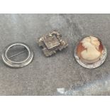 3 SILVER HALLMARKED BROOCHES