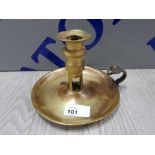 VINTAGE BRASS CHAMBERSTICK, CANDLESTICK WITH CANDLE EJECTOR