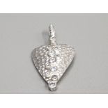 SILVER CZ HEART PENDANT 12.9G GROSS