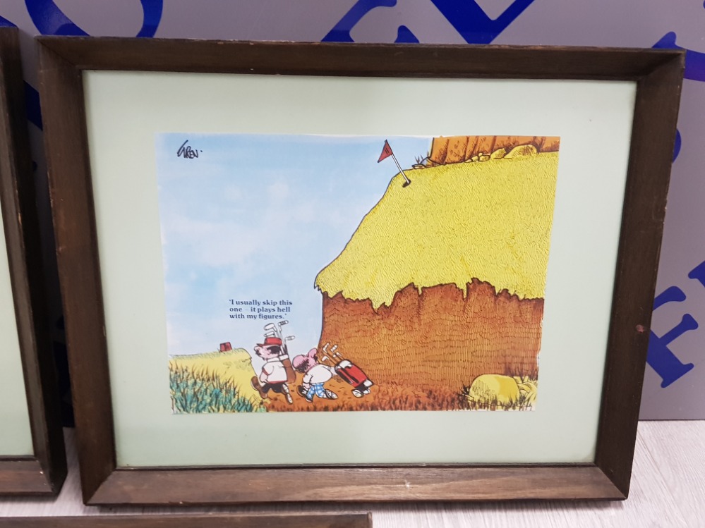 5 FRAMED PRINTS OF GOLFING HUMOUROUS SCENES SIGNED BY TREN - Image 5 of 5