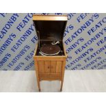 ANTIQUE OAK VIVA TONAL COLUMBIA GRAFONOLA GRAMOPHONE 42 X 87 X 46 CM