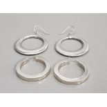 2 PAIRS OF SILVER CREOLE EARRINGS 16.1G
