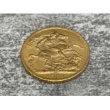 22CT GOLD 1927 FULL SOVEREIGN COIN STRUCK IN SOUTH AFRICA