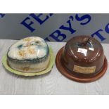 2 VINTAGE CHEESE DISHES INCLUDING THE REAL CHEESE SHOP ETC