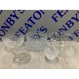 3 NICE GLASS CENTRE PIECES INCLUDES WATERFORD CRYSTAL TOGETHER WITH 2 OTHER PIECES