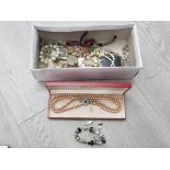 SHOEBOX CONTAINING MISCELLANEOUS COSTUME JEWELLERY