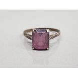 SILVER RING SET WITH AMETHYST STONE SIZE P 2.2G GROSS