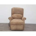 ELECTRIC RECLINING ARMCHAIR IN LIGHT BROWN FABRIC