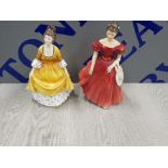 2 ROYAL DOULTON FIGURES INCLUDING WINSOME ,CORALIE NO DAMAGE OR CHIPS