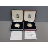 ROYAL MINT SILVER PROOF 1997 £2 COIN TOGETHER WITH ROYAL MINT SILVER PROOF 1999 RUGBY WORLD CUP £2