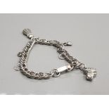 SILVER ASSORTED CHARM BRACELET 18.2G