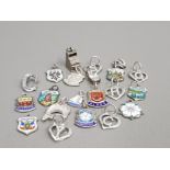 20 ASSORTED SILVER CHARMS 21.4G GROSS