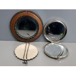 2 HANDBAG MIRRORS ONE LEATHER CASED