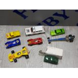 COLLECTION OF VINTAGE DIE CAST VEHICLES INCLUDING CORGI, MATCHBOX AND HOT WHEELS ETC