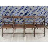 4 EXOTIC WOOD FOLDING CHAIRS