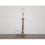 ORNATE BRASS AND ONYX EFFECT STANDARD LAMP