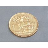 22CT GOLD 1892 FULL SOVEREIGN COIN STRUCK IN SYDNEY