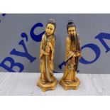 2 DECORATIVE CHINESE RESIN FIGURES