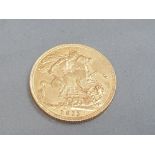 22CT GOLD 1911 FULL SOVEREIGN COIN