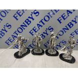 4 SUPERB THE LEONARDO COLLECTION FIGURES THE THREE MUSKETEERS STATUES ARTHOS, PORTHOS, ARAMIS AND D"