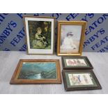 5 FRAMED PRINTS INCLUDING MISS BOWLES BY SIR JOSHUA REYNOLDD P.R.A. THE WALLACE COLLECTION,