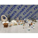 COLLECTION OF PORCELAIN ITEMS INCLUDING BELLS, COMIC CURIOUS CATS, THE JAMES HERRIOT STUDIO