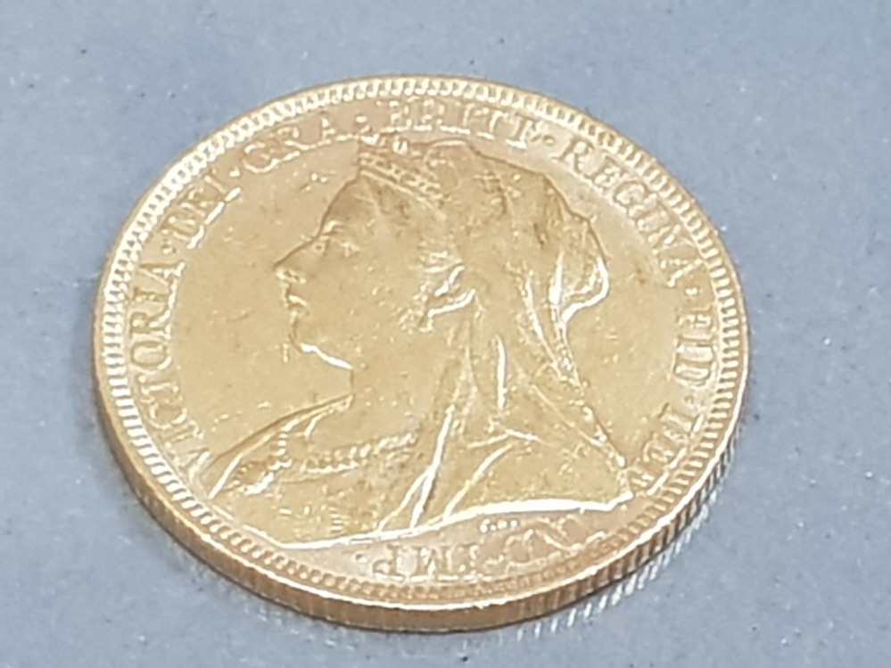 22CT GOLD 1896 FULL SOVEREIGN COIN STRUCK IN MELBOURNE - Image 2 of 2