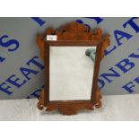 LATE 19TH EARLY 20TH CENTURY WALNUT WALL MIRROR 23 1/2 X 48 CM