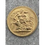 22CT GOLD 1965 FULL SOVEREIGN COIN