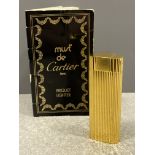 CARTIER MUST DE CARTIER CIGARETTE LIGHTER FEATURING A DIAMOND CUT DESIGN SWISS MADE PARIS 50684T