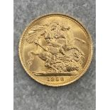 22CT GOLD 1958 FULL SOVEREIGN COIN