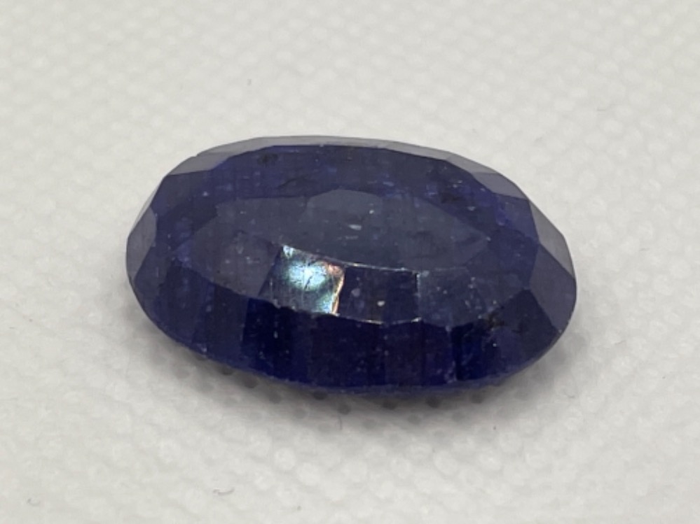 OVAL BLUE SAPPHIRE GEMSTONE IDT CERTIFIED 24.52CT - Bild 2 aus 3