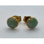 PAIR OF GOLD OPAL STUD EARRINGS