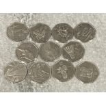 50P OLYMPIC COINS 11 DIFFERENT NICE CONDITION