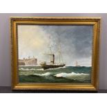 GILT FRAMED OIL ON CANVAS PAINTED AND SIGNED BY THE ARTIST FREDERICK TORDOFF 1934, TITLED SEASCAPE