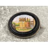 EARLY QUALITY MICRO-MOSAIC SET IN BLACK ONYX EXCELLENT PIECE