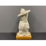 WHITE PORCELAIN COLLAGE FIGURE WITH NUMEROUS SAYINGS 46CM