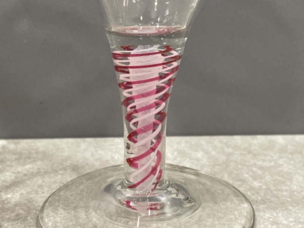 2 X 1800S COLOURED AIR TWIST STEM HAND BLOWN GLASSES - Image 2 of 3