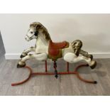 VINTAGE RANGE RIDER CHILDS TIN ROCKING HORSE