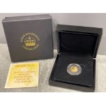 GOLD QUARTER PROOF SOVEREIGN 2012 DIAMOND JUBILEE COIN IN CASE WITH CERT