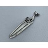 SILVER BOOKMARK WITH CAT FINIAL