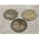 COINS CANADA 3 SILVER DOLLARS 1939, 1949 AND 1964