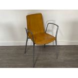 5 DANISH STYLE RETRO STACKING CHAIRS